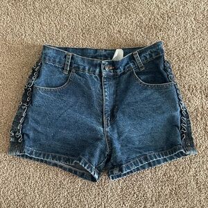 Vintage Jordache Blue Denim Jean Shorts with Embroidery